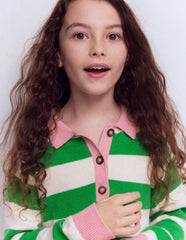 Knitted Rugby Sweater-Pea Green/Ecru Marl / Boden
