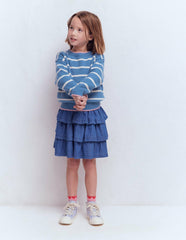 Drop Shoulder Sweater-Silve Lake Blue/Ecru Marl / Boden Sale