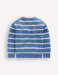 Drop Shoulder Sweater-Silve Lake Blue/Ecru Marl / Boden Sale