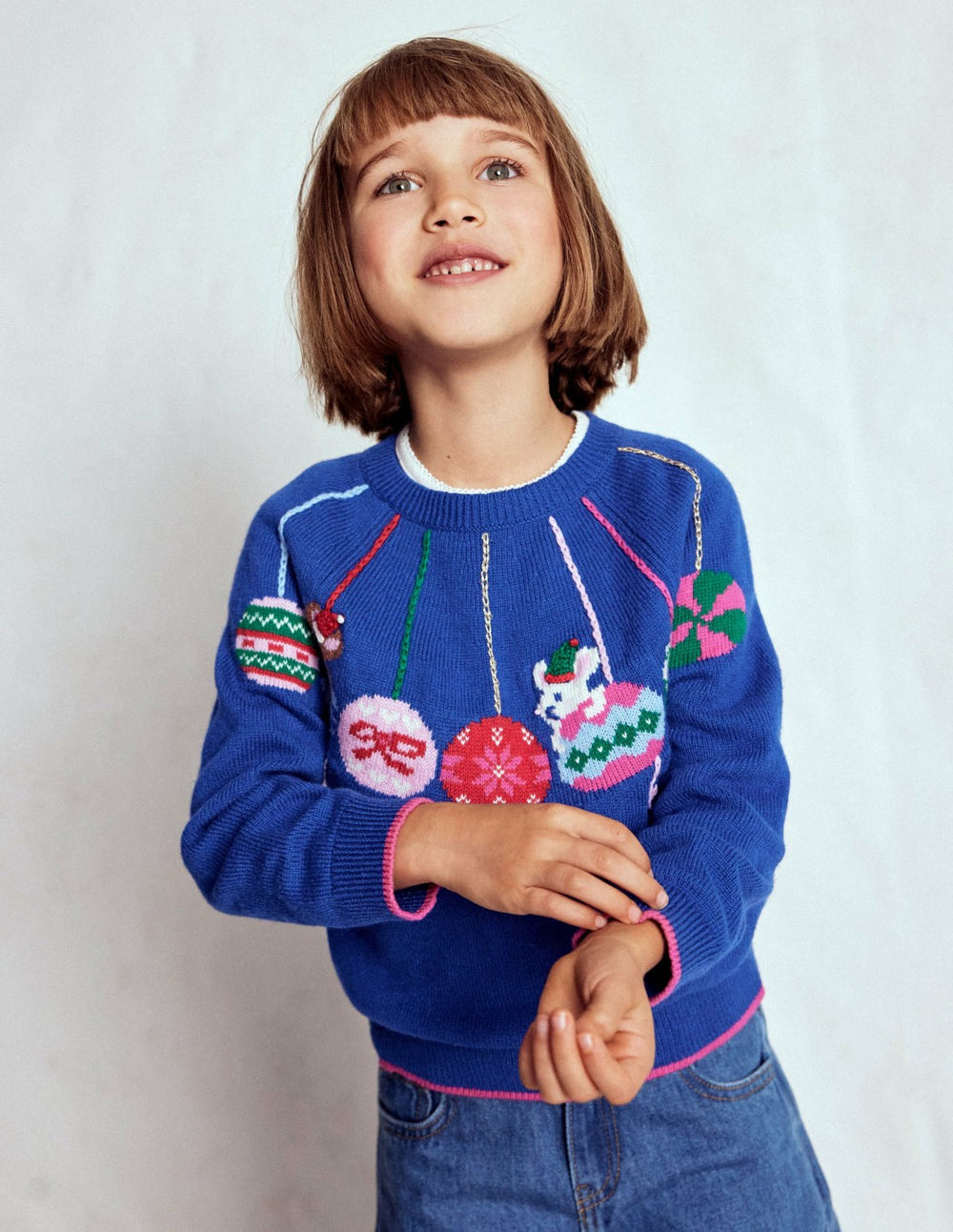 Fun Logo Sweater-College Navy Baubles / Boden Online