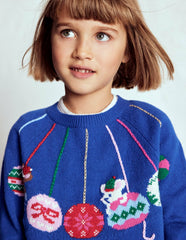 Fun Logo Sweater-College Navy Baubles / Boden Online