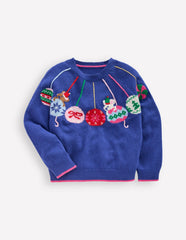 Fun Logo Sweater-College Navy Baubles / Boden Online