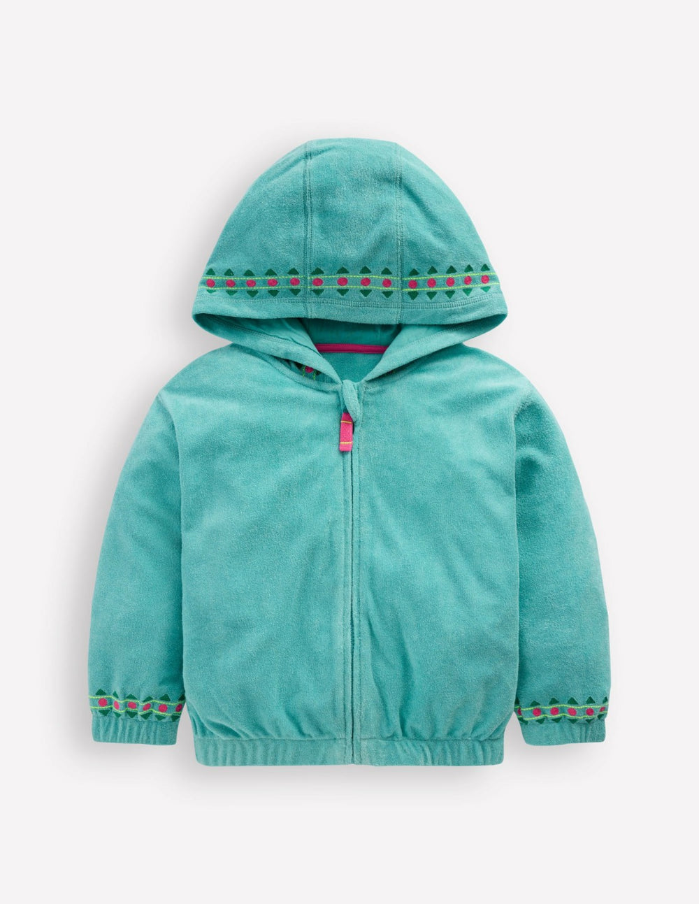 Relaxed Towelling Hoodie-Blue Embroidery / Boden Sale