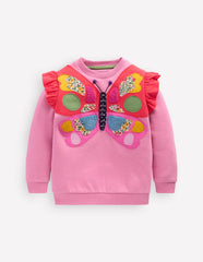 Applique Sweatshirt-Formica Pink Butterfly / Boden