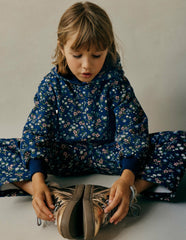 Printed Hoody-Starboard Blue Meadow Floral / Boden Sale