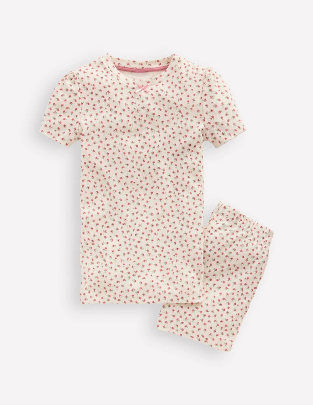 Snug Fit Pointelle Pyjamas-Soft Ivory Floral / Boden Online