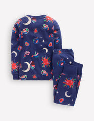 Snug Glow-In-The-Dark Pyjamas-Starboard Blue Celestial / Boden Outlet