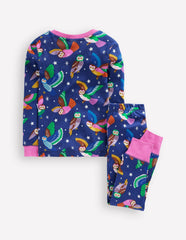 Snug Glow-In-The-Dark Pajamas-Starboard Blue Owls / Boden Discount