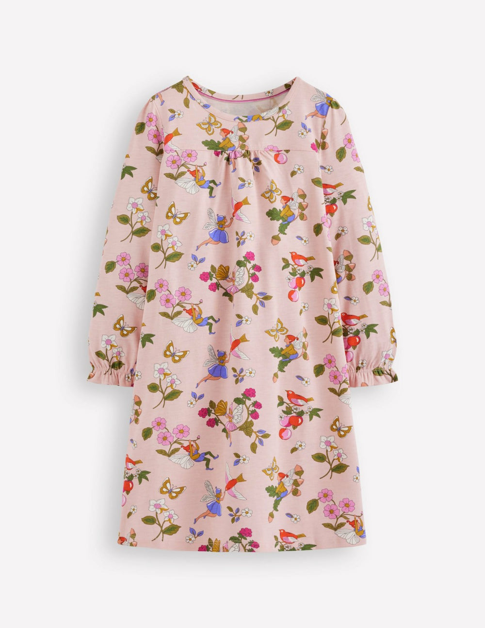 Printed Long Sleeve Nightie-Chalk Pink Fairy Tree / Boden us