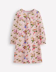 Printed Long Sleeve Nightie-Chalk Pink Fairy Tree / Boden us