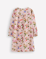 Printed Long Sleeve Nightie-Chalk Pink Fairy Tree / Boden us