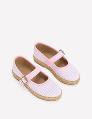 Espadrille Mary Janes-Sea Pink Ticking stripe / Boden On sale