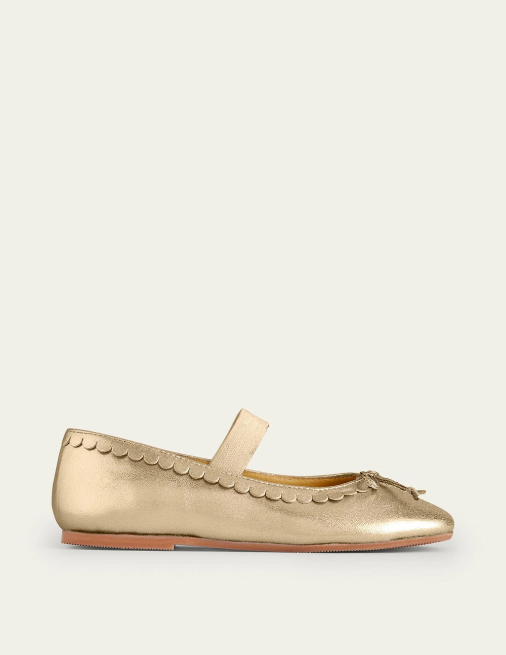 Leather Ballet Flats-Gold Metallic / Boden Outlet