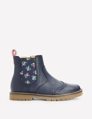 Leather Chelsea Boots-College Navy Floral / Boden