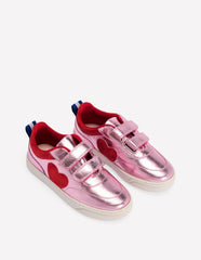 Colourblock Low Tops-Metallic Pink Heart / Boden us