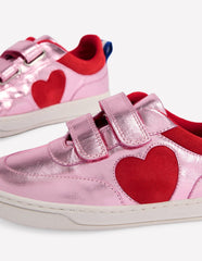 Colourblock Low Tops-Metallic Pink Heart / Boden us