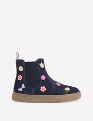Embroidered Ankle Boots-Navy Floral Embroidery / Boden Discount