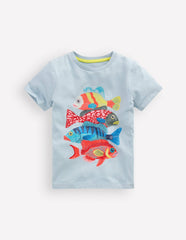 Superstitch T-Shirt-Misty Blue Fish / Boden us