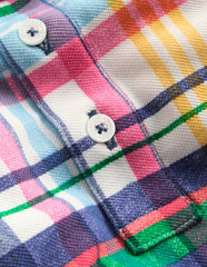 Piqué Polo Shirt-Ivory, Pink & Green Madras / Boden Sale