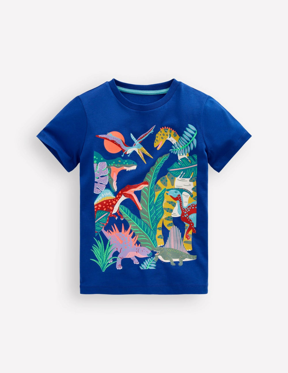 Short Sleeve Graphic T-shirt-Bright Blue Jurasic Era / Boden Sale