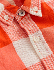 Cotton Gingham Shirt-Orange Seersucker / Boden Online