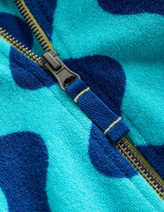 Towelling Zip-Up Throw-On-Blue Waves / Boden