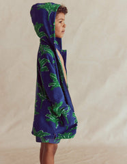 Towelling Zip-Up Throw-On-Starboard Blue Palm Trees / Boden Sale