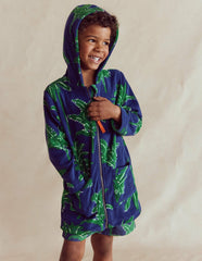Towelling Zip-Up Throw-On-Starboard Blue Palm Trees / Boden Sale