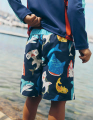 Swim Shorts-College Navy Sharks / Boden On sale