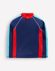 Sun Safe Col Block Rash Vest-Mazarine Blue / Boden Online