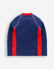 Sun Safe Col Block Rash Vest-Mazarine Blue / Boden Online