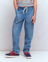 Warrior Knee Jeans-Mid Blue Wash / Boden