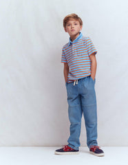 Warrior Knee Jeans-Mid Blue Wash / Boden