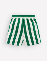 Towelling Shorts-Green and Ivory Stripe / Boden us