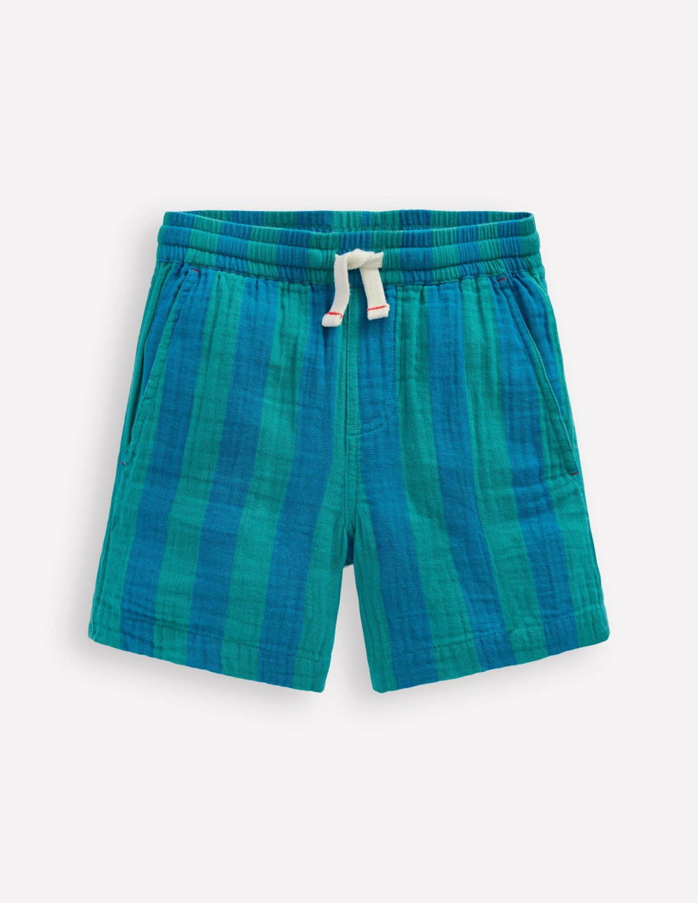Double Cloth Shorts-Green and Blue Stripe / Boden Discount
