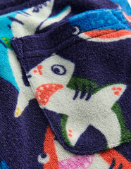 Towelling Shorts-Navy Sharks / Boden Sale