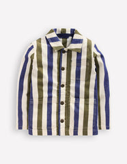 Twill Jacket-Blue and Green Stripe / Boden Outlet