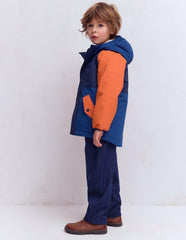 Boys Borg Lined Anorak-Orange Colour Block / Boden Sale