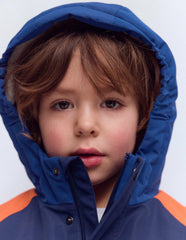 Boys Borg Lined Anorak-Orange Colour Block / Boden Sale