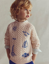 Cable Embroidered Sweater-Warm Ivory / Boden us