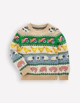 Fair Isle Jumper-Farm Animals / Boden