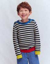 Chunky Sweater-Navy Marl and Ecru Stripe / Boden Sale