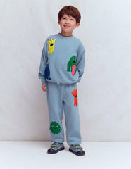 Fun Sweatpants-French Blue Monster Applique / Boden us
