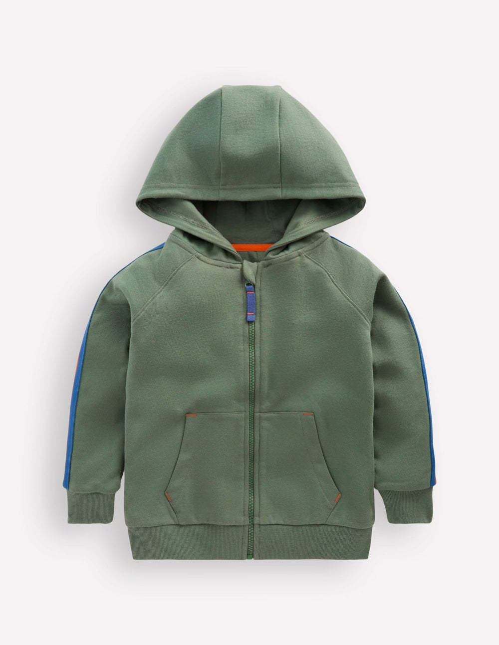 Raglan Zip-through Hoody-Bottle Green / Boden On sale