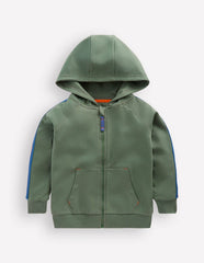 Raglan Zip-through Hoody-Bottle Green / Boden On sale