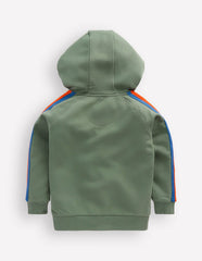 Raglan Zip-through Hoody-Bottle Green / Boden On sale
