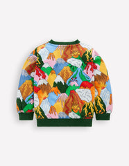 Everyday Printed Sweatshirt-Multi Volcanoes / Boden
