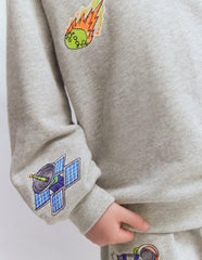 Badge Sweatshirt-Grey Marl Space / Boden Sale