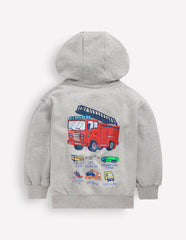 Front and Back Hoodie-Grey Marl Firetrucks / Boden Discount