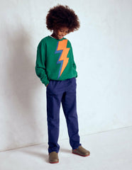 Fun Sweatshirt-Artichoke Green Lightning / Boden